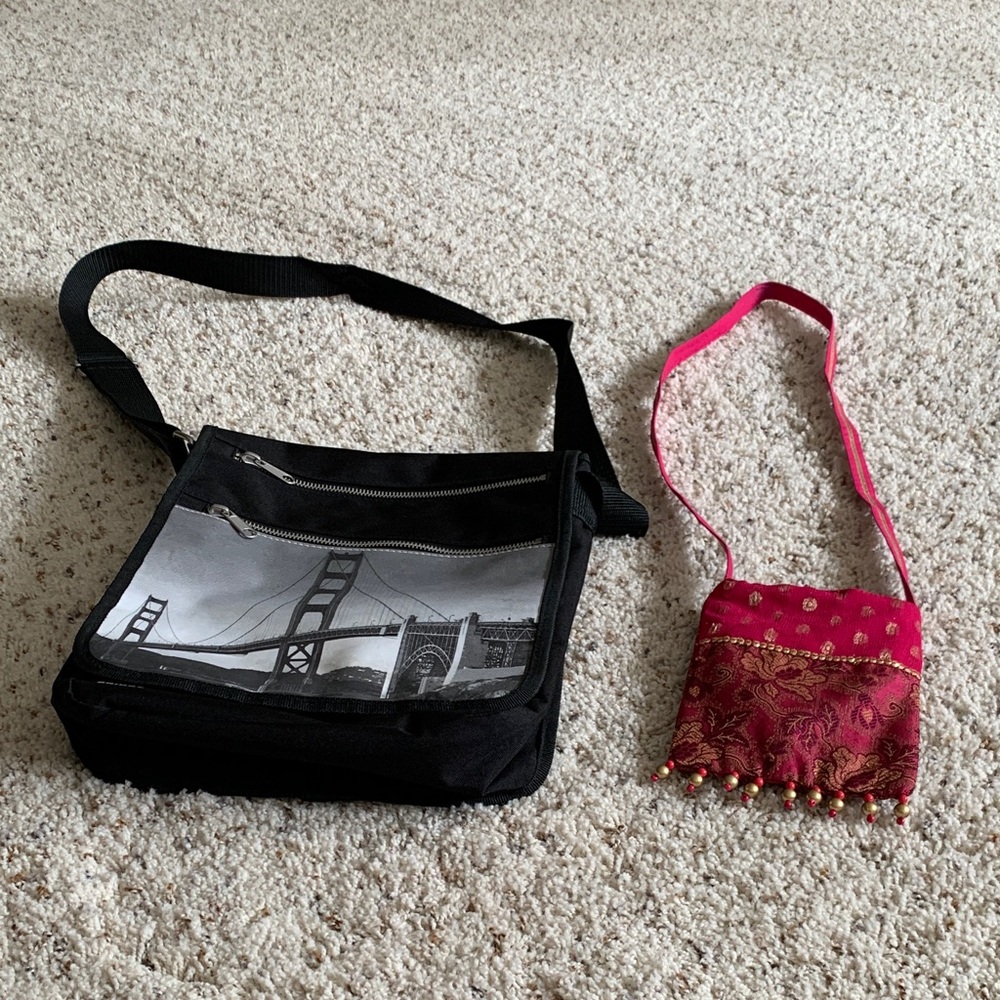 Black and Pink Women's Crossbody Bags